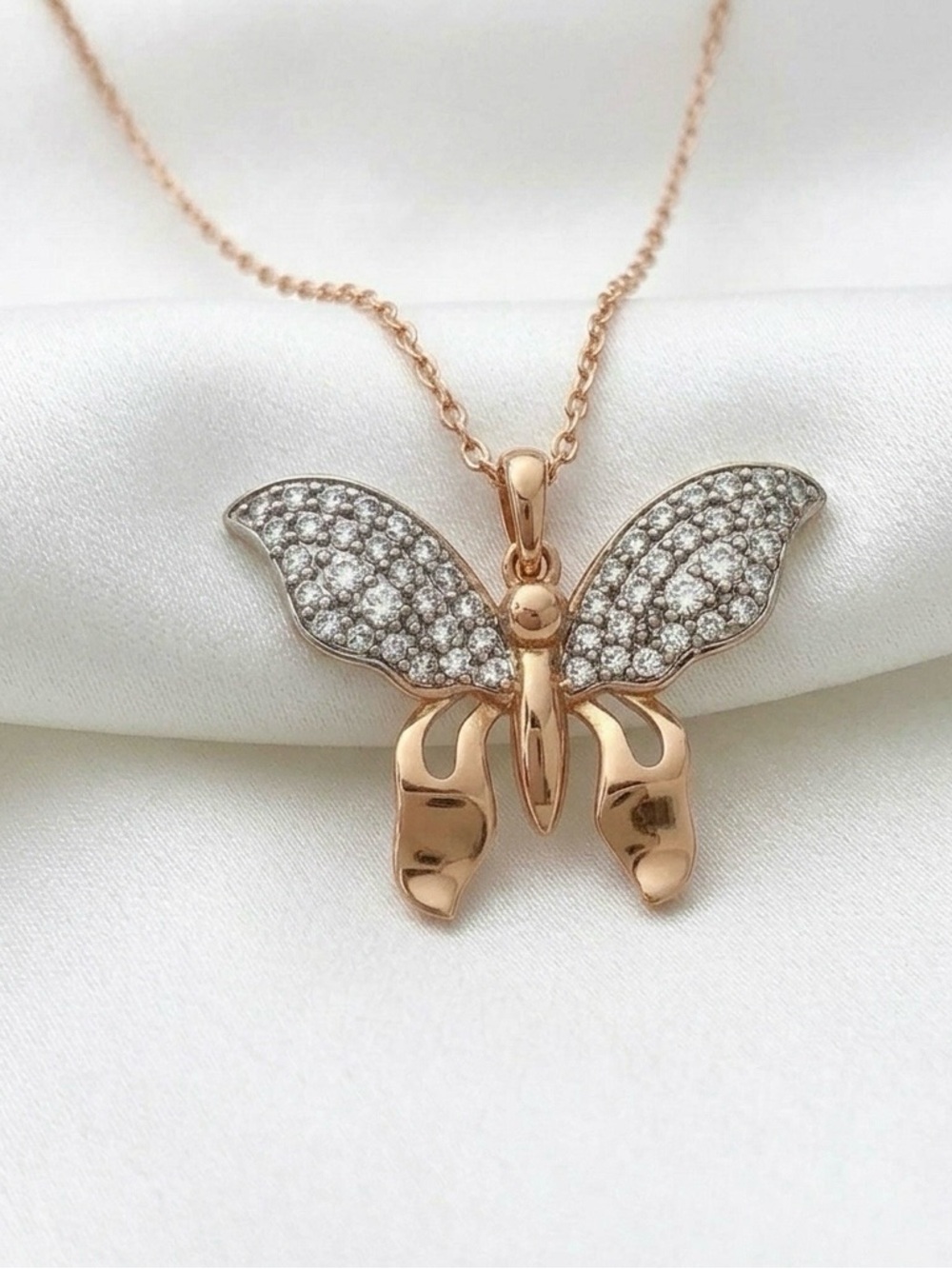Last 1 🔥 Butterfly with CZ Necklace | 18k Gold Plated | Dainty Jewelry